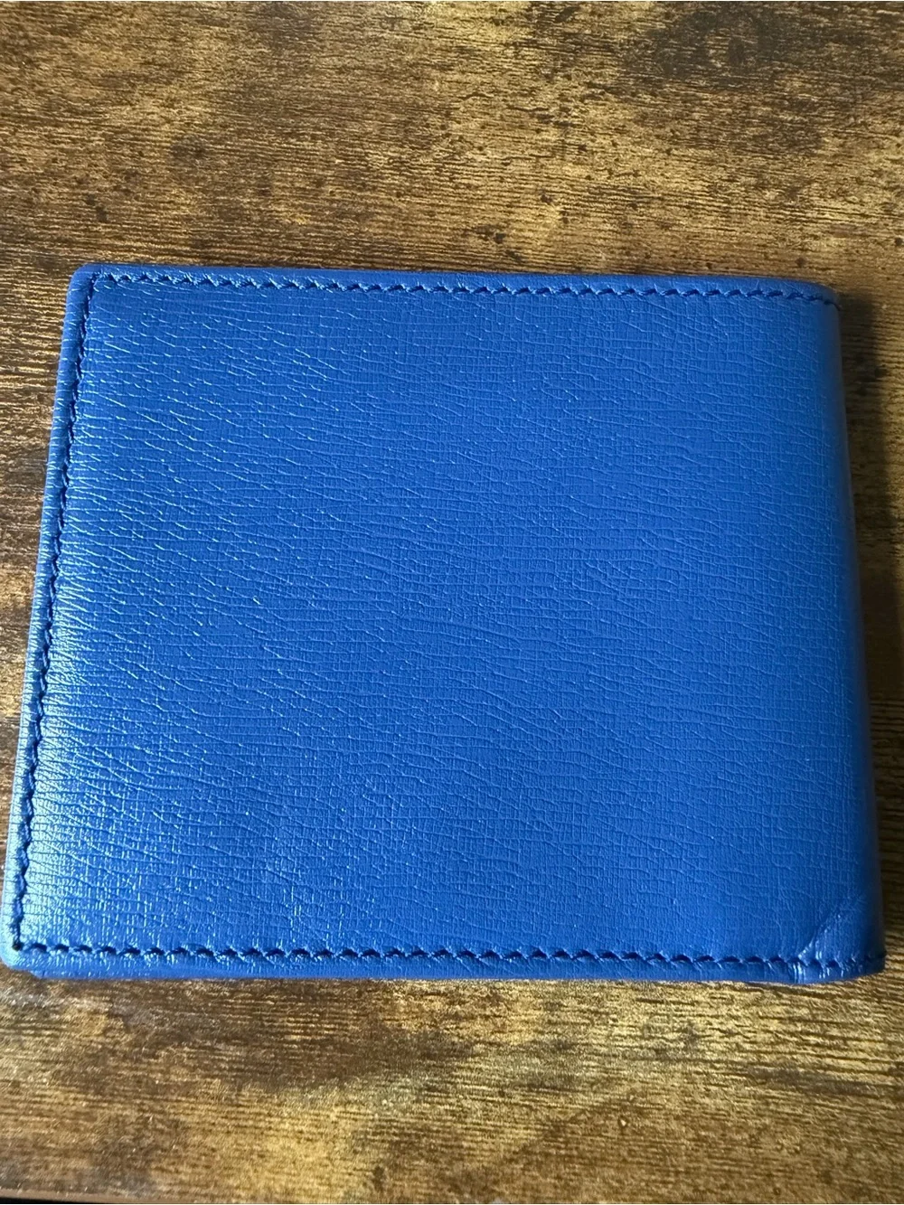 Gucci Royal Blue Leather Bi-Fold Wallet with Interlocking G Accent